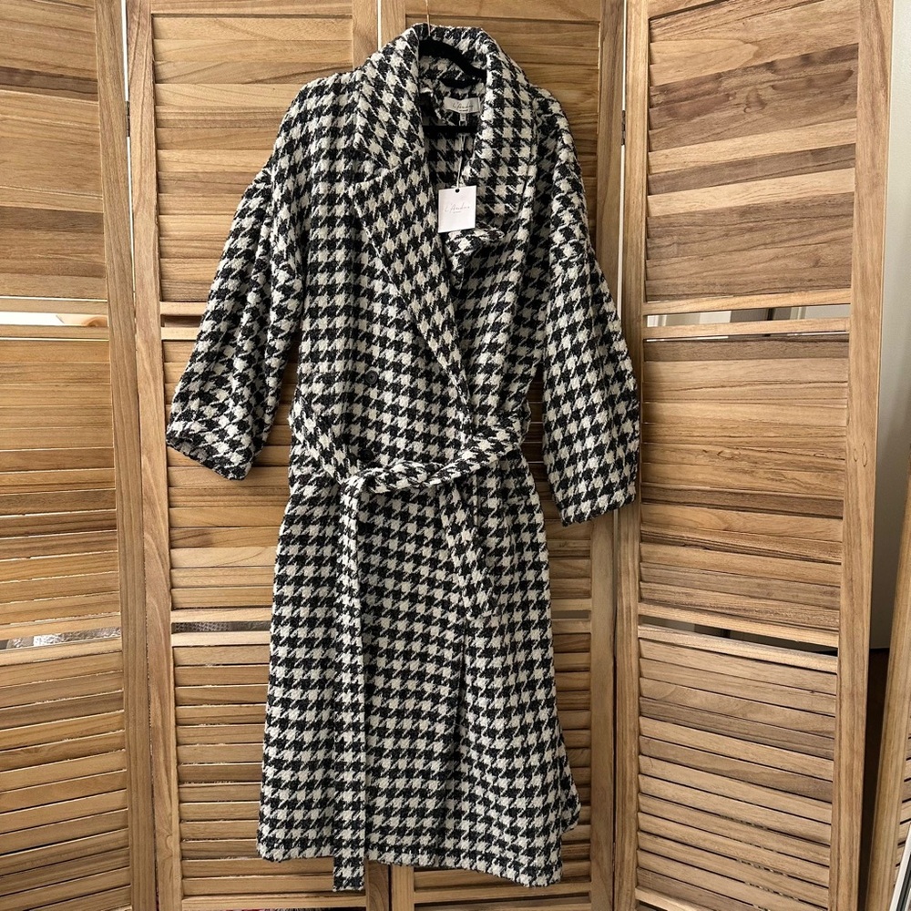 L'Academie the Celena Coat in Black & Ivory size XS NWT - Picture 5 of 9